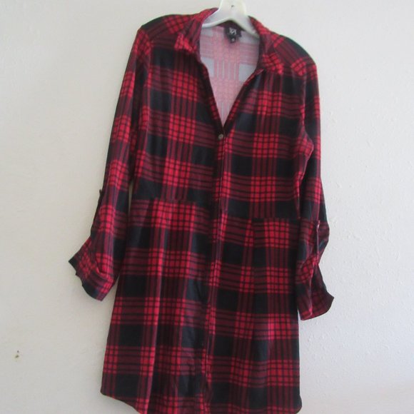 Derek Heart Red plaid Dress Size XL - Picture 1 of 9